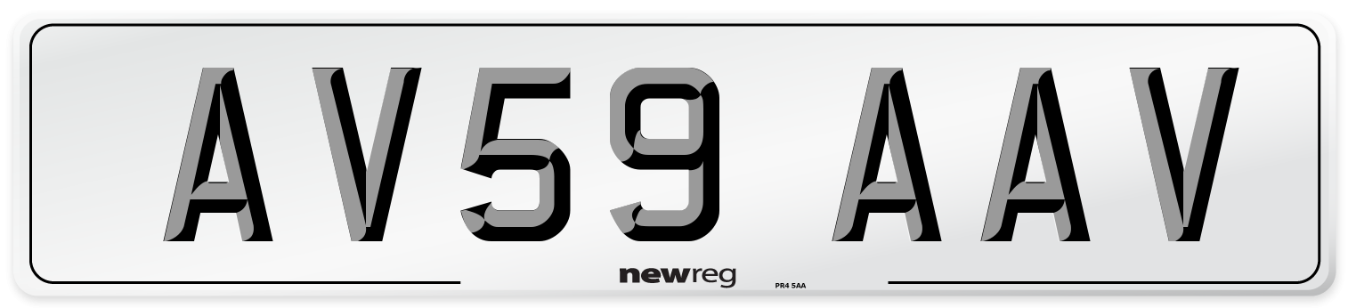 AV59 AAV Number Plate from New Reg